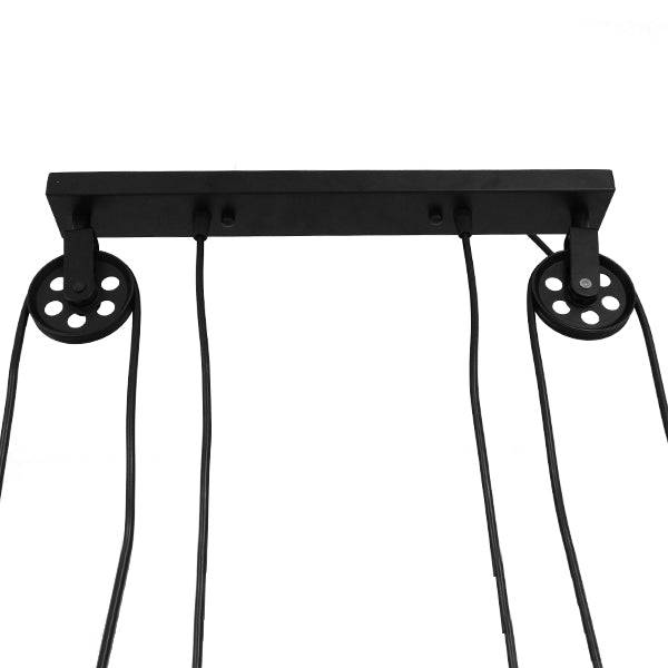 GloboStar® CARILO 01550 Vintage Industrial Κρεμαστό Φωτιστικό Οροφής Δίφωτο Μαύρο Μεταλλικό με Ρυθμιζόμενη Ανάρτηση Μ72 x Π26 x Υ120cm - ledmania.gr