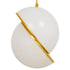GloboStar® HUDSON 01554 Μοντέρνο Κρεμαστό Φωτιστικό Οροφής Μονόφωτο Λευκό με Χρυσό Φ20 x Υ25cm - ledmania.gr