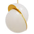 GloboStar® HUDSON 01554 Μοντέρνο Κρεμαστό Φωτιστικό Οροφής Μονόφωτο Λευκό με Χρυσό Φ20 x Υ25cm - ledmania.gr