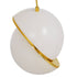 GloboStar® HUDSON 01554 Μοντέρνο Κρεμαστό Φωτιστικό Οροφής Μονόφωτο Λευκό με Χρυσό Φ20 x Υ25cm - ledmania.gr