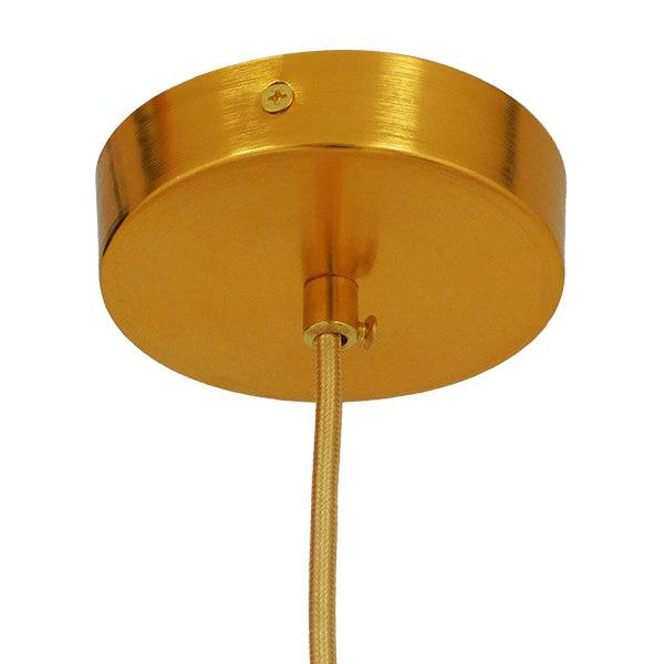 GloboStar® HUDSON 01554 Μοντέρνο Κρεμαστό Φωτιστικό Οροφής Μονόφωτο Λευκό με Χρυσό Φ20 x Υ25cm - ledmania.gr