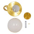 GloboStar® HUDSON 01554 Μοντέρνο Κρεμαστό Φωτιστικό Οροφής Μονόφωτο Λευκό με Χρυσό Φ20 x Υ25cm - ledmania.gr