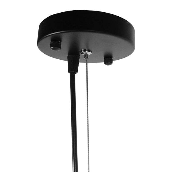 GloboStar® VICKY 01559 Vintage Industrial Κρεμαστό Φωτιστικό Οροφής Μονόφωτο Μαύρο Μεταλλικό Πλέγμα και Υφασμάτινο Εσωτερικό Καπέλο Φ18 x Υ65cm - ledmania.gr