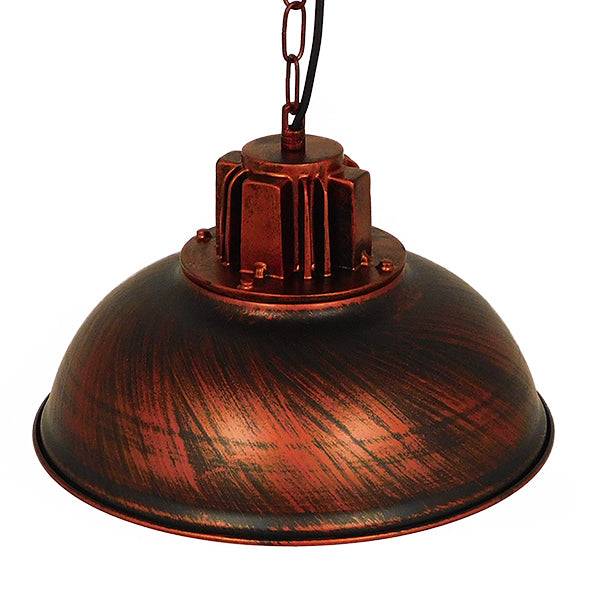 GloboStar® HARROW 01572 Vintage Industrial Κρεμαστό Φωτιστικό Οροφής Μονόφωτο Καφέ Σκουριά Μεταλλικό Πλέγμα Φ33 x Υ32cm - ledmania.gr