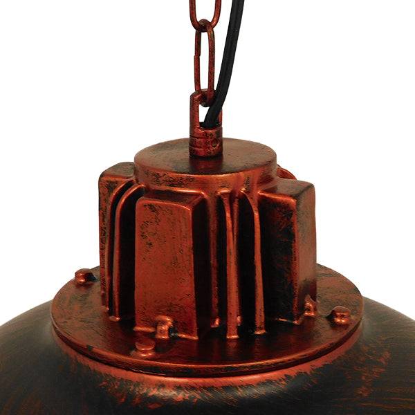 GloboStar® HARROW 01572 Vintage Industrial Κρεμαστό Φωτιστικό Οροφής Μονόφωτο Καφέ Σκουριά Μεταλλικό Πλέγμα Φ33 x Υ32cm - ledmania.gr