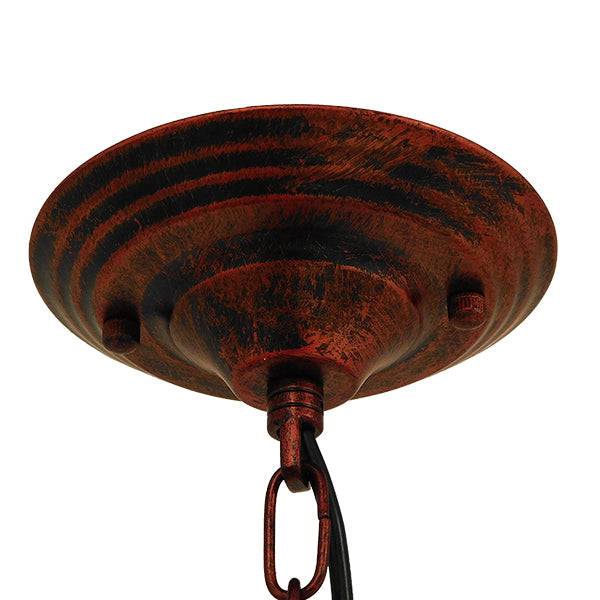 GloboStar® HARROW 01572 Vintage Industrial Κρεμαστό Φωτιστικό Οροφής Μονόφωτο Καφέ Σκουριά Μεταλλικό Πλέγμα Φ33 x Υ32cm - ledmania.gr