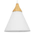 GloboStar® SHADE TEXTILE 01577 Μοντέρνο Κρεμαστό Φωτιστικό Οροφής Μονόφωτο Λευκό Υφασμάτινο με Ξύλο Καμπάνα Φ25 x 30cm - ledmania.gr
