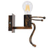 GloboStar® LITTLE 01592 Μοντέρνο Φωτιστικό Τοίχου Απλίκα Μονόφωτο Καφέ Σκουριά Μεταλλικό Μ12 x Π19 x Υ17cm - ledmania.gr