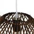 GloboStar® MADDY 01602 Vintage Κρεμαστό Φωτιστικό Οροφής Μονόφωτο Καφέ Σκούρο Ξύλινο Ψάθινο Bamboo Φ50 x Υ23cm - ledmania.gr