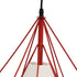 GloboStar® KAIRI 01620 Μοντέρνο Industrial Κρεμαστό Φωτιστικό Οροφής Μονόφωτο Κόκκινο με Άσπρο Ύφασμα Μεταλλικό Πλέγμα Φ38 x Υ39cm - ledmania.gr