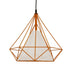 GloboStar® KAIRI 01621 Μοντέρνο Industrial Κρεμαστό Φωτιστικό Οροφής Μονόφωτο Πορτοκαλί με Άσπρο Ύφασμα Μεταλλικό Πλέγμα Φ38 x Υ39cm - ledmania.gr