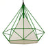 GloboStar® KAIRI 01622 Μοντέρνο Industrial Κρεμαστό Φωτιστικό Οροφής Μονόφωτο Πράσινο με Άσπρο Ύφασμα Μεταλλικό Πλέγμα Φ38 x Υ39cm - ledmania.gr