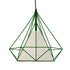 GloboStar® KAIRI 01622 Μοντέρνο Industrial Κρεμαστό Φωτιστικό Οροφής Μονόφωτο Πράσινο με Άσπρο Ύφασμα Μεταλλικό Πλέγμα Φ38 x Υ39cm - ledmania.gr