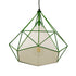 GloboStar® KAIRI 01622 Μοντέρνο Industrial Κρεμαστό Φωτιστικό Οροφής Μονόφωτο Πράσινο με Άσπρο Ύφασμα Μεταλλικό Πλέγμα Φ38 x Υ39cm - ledmania.gr