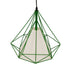 GloboStar® KAIRI 01622 Μοντέρνο Industrial Κρεμαστό Φωτιστικό Οροφής Μονόφωτο Πράσινο με Άσπρο Ύφασμα Μεταλλικό Πλέγμα Φ38 x Υ39cm - ledmania.gr