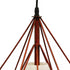 GloboStar® KAIRI 01623 Μοντέρνο Industrial Κρεμαστό Φωτιστικό Οροφής Μονόφωτο Καφέ Σκουριά με Άσπρο Ύφασμα Μεταλλικό Πλέγμα Φ38 x Υ39cm - ledmania.gr