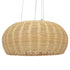 GloboStar® DE LA MER 01624 Vintage Κρεμαστό Φωτιστικό Οροφής Τρίφωτο Καφέ Ξύλινο Bamboo Φ45 x Υ24cm - ledmania.gr