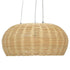GloboStar® DE LA MER 01624 Vintage Κρεμαστό Φωτιστικό Οροφής Τρίφωτο Καφέ Ξύλινο Bamboo Φ45 x Υ24cm - ledmania.gr