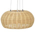 GloboStar® DE LA MER 01624 Vintage Κρεμαστό Φωτιστικό Οροφής Τρίφωτο Καφέ Ξύλινο Bamboo Φ45 x Υ24cm - ledmania.gr