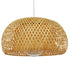 GloboStar® SAN TROPEZ 01626 Vintage Κρεμαστό Φωτιστικό Οροφής Μονόφωτο Καφέ Ξύλινο Bamboo Φ38 x Υ22cm - ledmania.gr