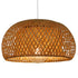 GloboStar® SAN TROPEZ 01626 Vintage Κρεμαστό Φωτιστικό Οροφής Μονόφωτο Καφέ Ξύλινο Bamboo Φ38 x Υ22cm - ledmania.gr