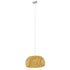 GloboStar® SAN TROPEZ 01626 Vintage Κρεμαστό Φωτιστικό Οροφής Μονόφωτο Καφέ Ξύλινο Bamboo Φ38 x Υ22cm - ledmania.gr