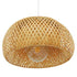 GloboStar® SAN TROPEZ 01626 Vintage Κρεμαστό Φωτιστικό Οροφής Μονόφωτο Καφέ Ξύλινο Bamboo Φ38 x Υ22cm - ledmania.gr