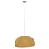GloboStar® SAN TROPEZ 01627 Vintage Κρεμαστό Φωτιστικό Οροφής Μονόφωτο Καφέ Ξύλινο Bamboo Φ60 x Υ29cm - ledmania.gr