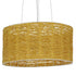 GloboStar® MADAGASKAR 01630 Vintage Κρεμαστό Φωτιστικό Οροφής Τρίφωτο Καφέ Ξύλινο Rattan Φ40 x Υ22cm - ledmania.gr
