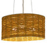 GloboStar® MADAGASKAR 01630 Vintage Κρεμαστό Φωτιστικό Οροφής Τρίφωτο Καφέ Ξύλινο Rattan Φ40 x Υ22cm - ledmania.gr