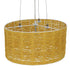 GloboStar® MADAGASKAR 01630 Vintage Κρεμαστό Φωτιστικό Οροφής Τρίφωτο Καφέ Ξύλινο Rattan Φ40 x Υ22cm - ledmania.gr