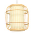 GloboStar® DE PARIS 01633 Vintage Κρεμαστό Φωτιστικό Οροφής Μονόφωτο Μπεζ Ξύλινο Bamboo Φ26 x Y32cm - ledmania.gr