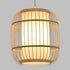 GloboStar® DE PARIS 01633 Vintage Κρεμαστό Φωτιστικό Οροφής Μονόφωτο Μπεζ Ξύλινο Bamboo Φ26 x Y32cm - ledmania.gr