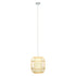 GloboStar® DE PARIS 01633 Vintage Κρεμαστό Φωτιστικό Οροφής Μονόφωτο Μπεζ Ξύλινο Bamboo Φ26 x Y32cm - ledmania.gr