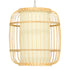 GloboStar® DE PARIS 01633 Vintage Κρεμαστό Φωτιστικό Οροφής Μονόφωτο Μπεζ Ξύλινο Bamboo Φ26 x Y32cm - ledmania.gr