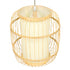 GloboStar® DE PARIS 01633 Vintage Κρεμαστό Φωτιστικό Οροφής Μονόφωτο Μπεζ Ξύλινο Bamboo Φ26 x Y32cm - ledmania.gr