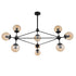 GloboStar® SENTINEL 01636 Μοντέρνο Industrial Κρεμαστό Φωτιστικό Οροφής Πολύφωτο Μαύρο Μεταλλικό Πολυέλαιος με Μελί Γυαλί Φ110 x Υ82cm - ledmania.gr