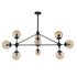 GloboStar® SENTINEL 01636 Μοντέρνο Industrial Κρεμαστό Φωτιστικό Οροφής Πολύφωτο Μαύρο Μεταλλικό Πολυέλαιος με Μελί Γυαλί Φ110 x Υ82cm - ledmania.gr
