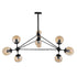 GloboStar® SENTINEL 01636 Μοντέρνο Industrial Κρεμαστό Φωτιστικό Οροφής Πολύφωτο Μαύρο Μεταλλικό Πολυέλαιος με Μελί Γυαλί Φ110 x Υ82cm - ledmania.gr