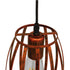 GloboStar® ZEBRA 01639 Vintage Industrial Κρεμαστό Φωτιστικό Οροφής Μονόφωτο Καφέ Σκουριά Μεταλλικό Πλέγμα Φ15 x Υ25cm - ledmania.gr