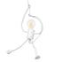 GloboStar® LITTLE MAN 01651 Μοντέρνο Κρεμαστό Φωτιστικό Οροφής Μονόφωτο Λευκό Μεταλλικό Φ20 x Υ40cm - ledmania.gr