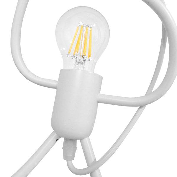 GloboStar® LITTLE MAN 01651 Μοντέρνο Κρεμαστό Φωτιστικό Οροφής Μονόφωτο Λευκό Μεταλλικό Φ20 x Υ40cm - ledmania.gr