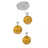 GloboStar® MARGARITA 01670 Μοντέρνο Κρεμαστό Φωτιστικό Οροφής Τρίφωτο Χρυσό Μεταλλικό με Κρύσταλλα Φ50 x Υ24cm - ledmania.gr