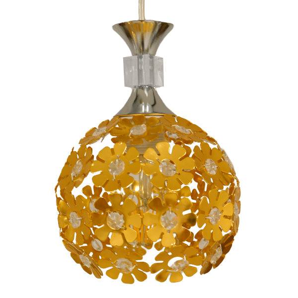 GloboStar® MARGARITA 01670 Μοντέρνο Κρεμαστό Φωτιστικό Οροφής Τρίφωτο Χρυσό Μεταλλικό με Κρύσταλλα Φ50 x Υ24cm - ledmania.gr