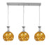 GloboStar® MARGARO 01671 Μοντέρνο Κρεμαστό Φωτιστικό Οροφής Τρίφωτο Χρυσό Μεταλλικό με Κρύσταλλα Μ64 x Π18 x Υ24cm - ledmania.gr