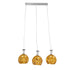 GloboStar® MARGARO 01671 Μοντέρνο Κρεμαστό Φωτιστικό Οροφής Τρίφωτο Χρυσό Μεταλλικό με Κρύσταλλα Μ64 x Π18 x Υ24cm - ledmania.gr