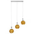 GloboStar® MARGARO 01671 Μοντέρνο Κρεμαστό Φωτιστικό Οροφής Τρίφωτο Χρυσό Μεταλλικό με Κρύσταλλα Μ64 x Π18 x Υ24cm - ledmania.gr
