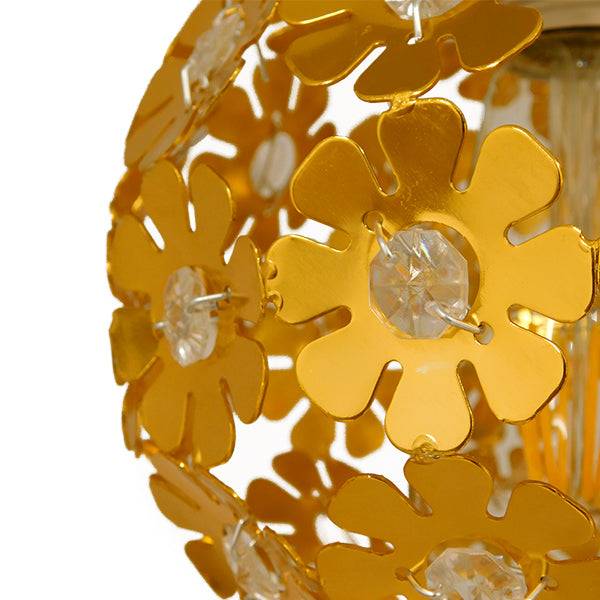 GloboStar® MARGARO 01671 Μοντέρνο Κρεμαστό Φωτιστικό Οροφής Τρίφωτο Χρυσό Μεταλλικό με Κρύσταλλα Μ64 x Π18 x Υ24cm - ledmania.gr