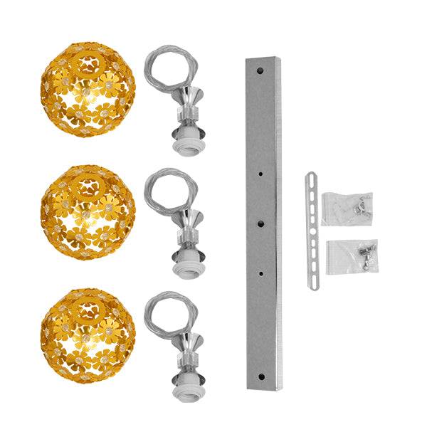 GloboStar® MARGARO 01671 Μοντέρνο Κρεμαστό Φωτιστικό Οροφής Τρίφωτο Χρυσό Μεταλλικό με Κρύσταλλα Μ64 x Π18 x Υ24cm - ledmania.gr