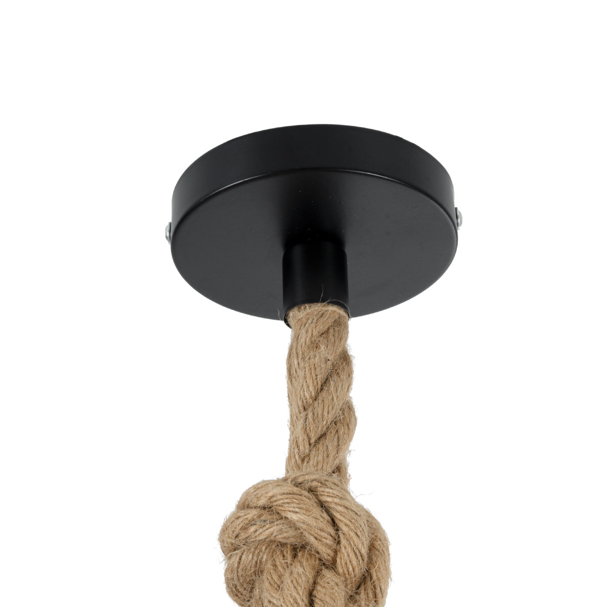 GloboStar® BARBAROSSA 01704 Vintage Κρεμαστό Φωτιστικό Οροφής Μονόφωτο 1 x E27 AC220-240V IP20 - Φ18 x Υ28cm - Μαύρο Μεταλλικό με Διάφανο Γυαλί και Ανάρτηση Σχοινί Τριχιάς - 5 Χρόνια Εγγύηση - ledmania.gr